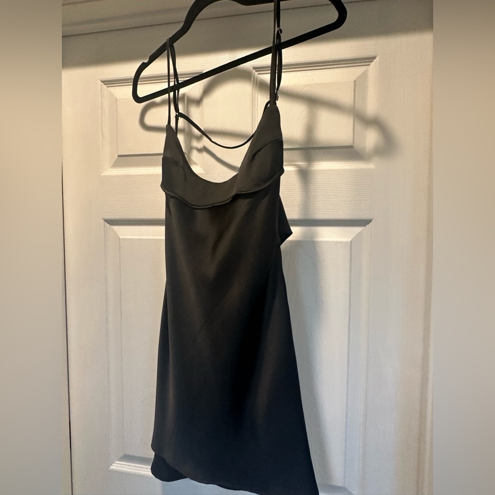 Zara Black Satin Viral Dress